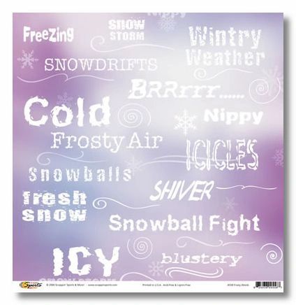 Frosty Words 12x12 paper