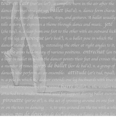 Ballet Words Grey 12x12 Paper
