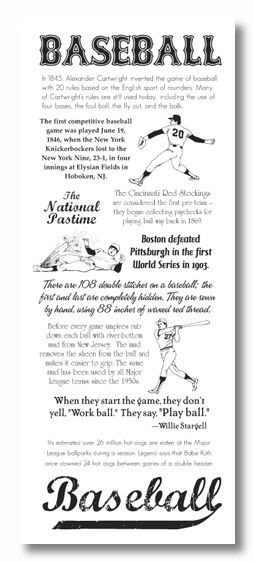 Baseball Facts Sticker