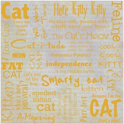 Cat Word Paper 12x12 Paper