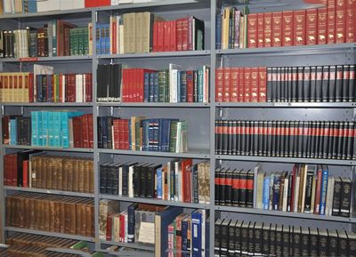 Bookshelves filled with books