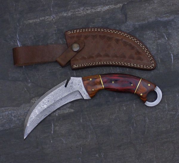 GB1444-121A Damascus Steel Custom Handmade KARAMBIT Knife 10 ...