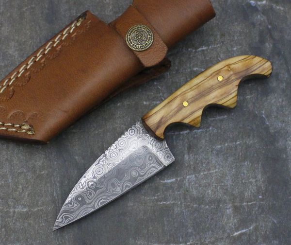 GB1600 Damascus Steel Custom Handmade Hunting MINI Skinning Knife 6.5