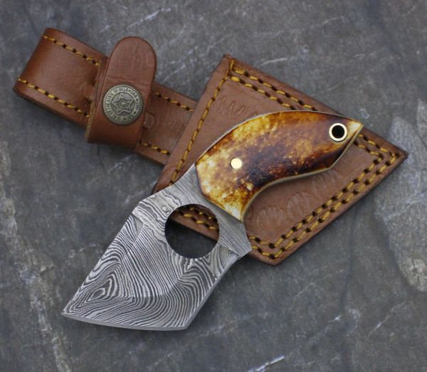 GB5931 Damascus Steel Custom Handmade Tanto Punch Knife 5.25