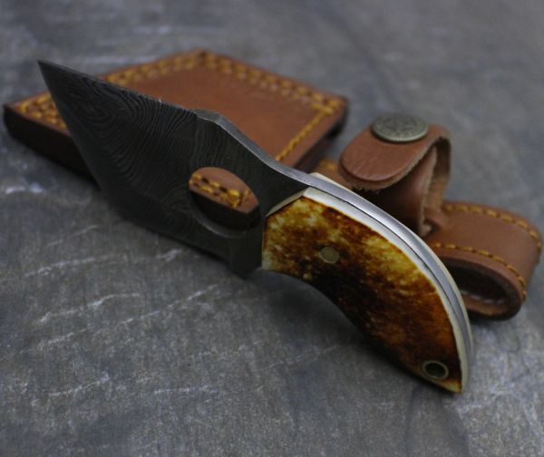 GB5931 Damascus Steel Custom Handmade Tanto Punch Knife 5.25