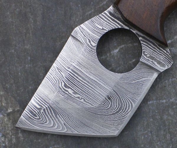 GB593 Damascus Steel Custom Handmade Tanto Punch Knife 5.25" Grizzly