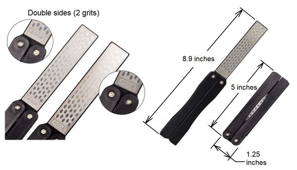 Knife Sharpener Double Sided Pocket Foldable Diamond Sharpening