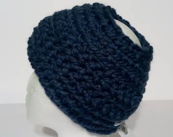 Handmade Crocheted Head Wrap in luxurious washable wool.