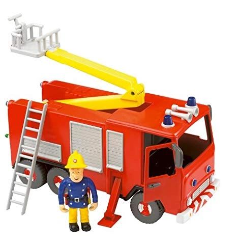 Fireman Sam Engine Friction Action Jupiter Fire Truck + Large Sam ...