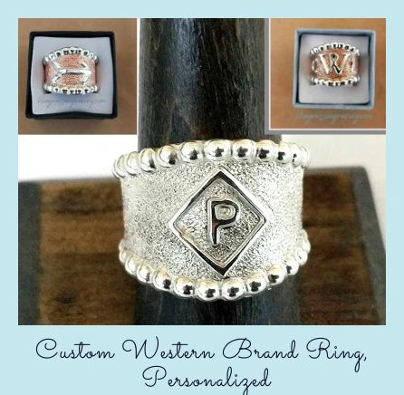 Western Style Copper Cattle Brand Ring Bluegrass Engraving Distinctive Custom Belt Buckles And Jewelry