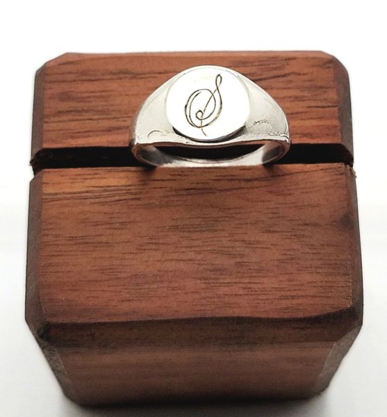 Women's Silver Signet Ring, Engraved