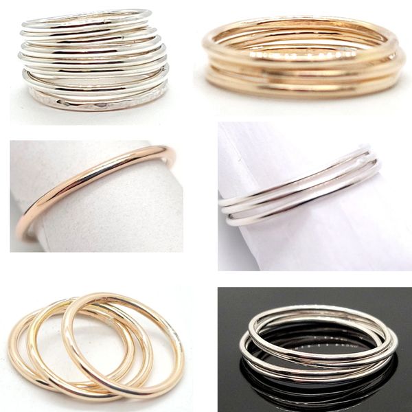 Smooth Stacker Rings, Stacking Ring Bands, Stackable Rings, Stackers, Ring Sets