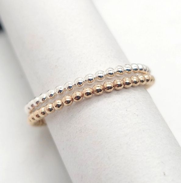 Bead Band Stackers, Petite Beads, Silver Stacking Ring, Stackable Bands, Stack, Gold Fill, Rose Gold