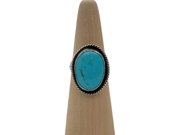 Turquoise Ring, Kingman Turquoise, Size 6.5 Ring, Turquoise and Silver