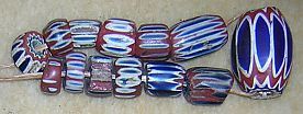 Antique Glass Chevron Beads