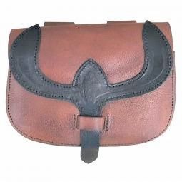 Bags - Belt Bag with Two Toned Leather and Flap