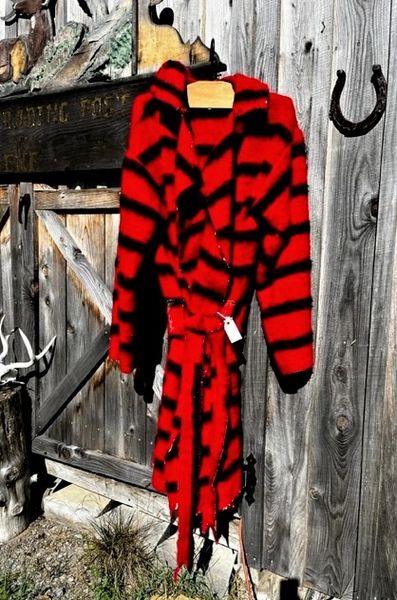 Capote - Red with Black Stripes Wool