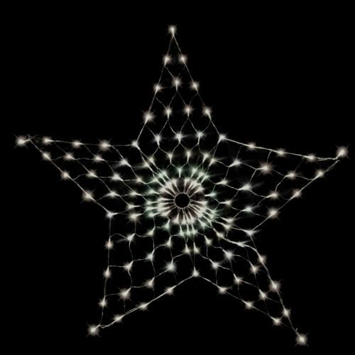 BRIGHT WHITE Solar LED STAR Net Light Outdoor Christmas Garden Wall Decoration