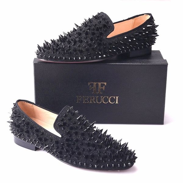 BEST SELLERS, Graduation shoes, Loafers, MEN, Plain, Prom shoes | ferucci men wedding loafers velvet spiked slippers bow