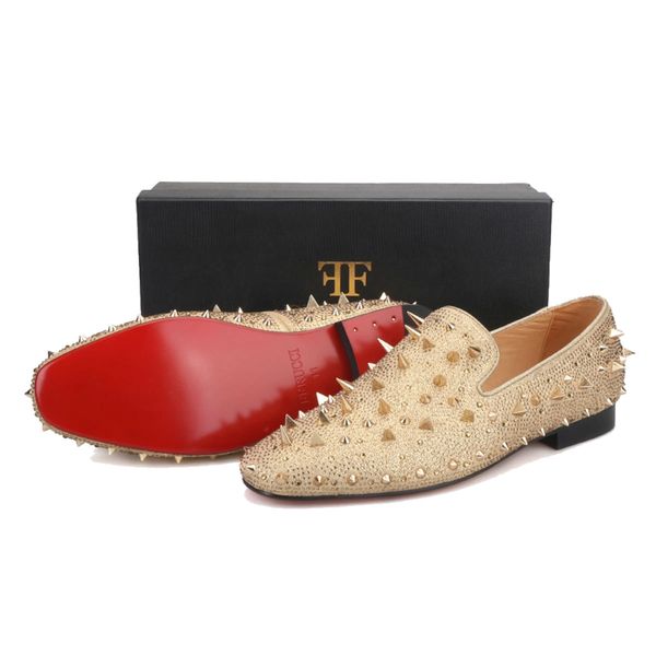 gold prom loafers