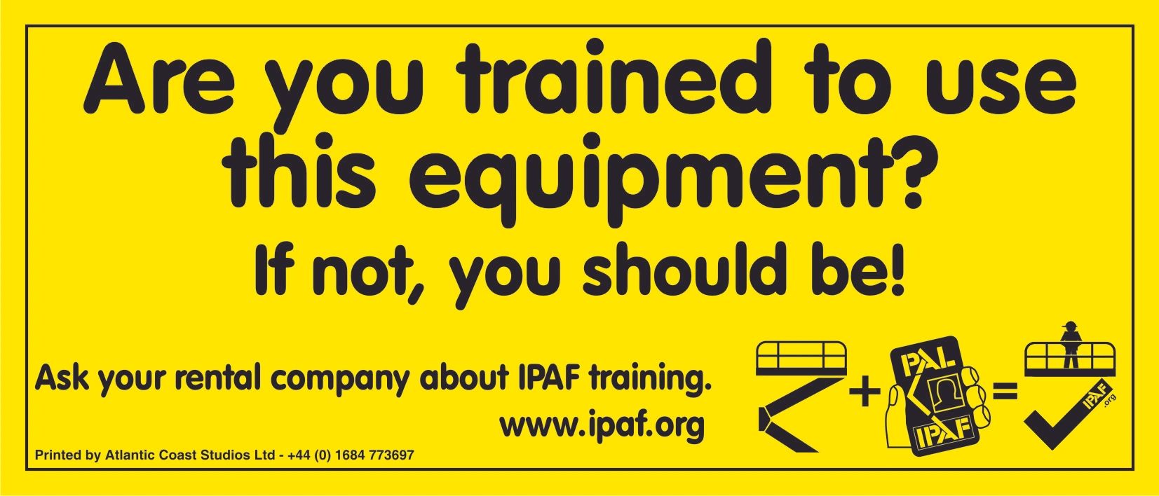 IPAF Approved Training Center. Operator and Instructor Certifications. Training meets OSHA and ANSI 