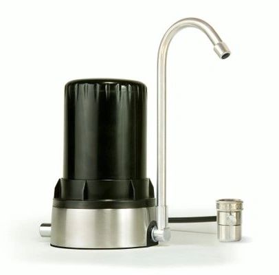 Ayro HT Plus - Countertop Water Filter with Alkaline Minerals & Antioxidants - Black Brushed Stainless