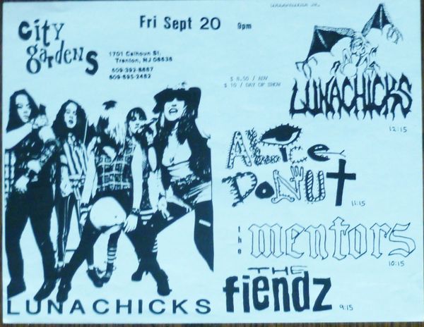 Lunachicks At City Gardens Trenton Summer Of Love Posters