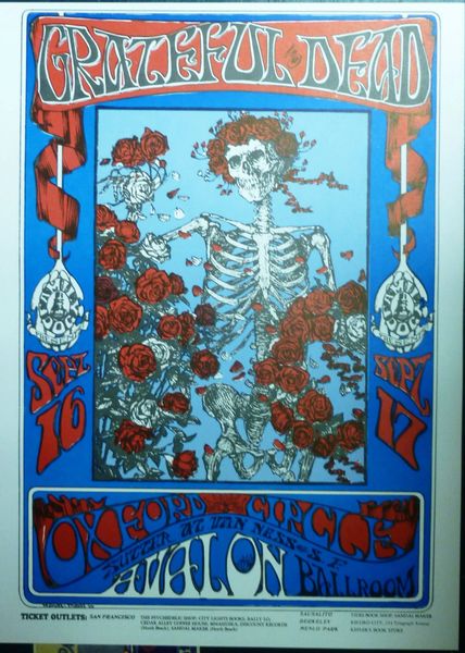 FD-26 Skeleton and Roses - Stanley Mouse - reprint