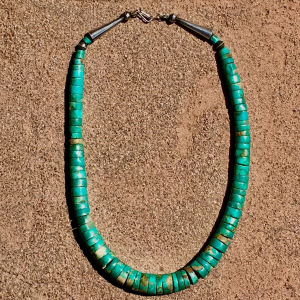 SOLD 1940s JUMBO GEM QUALITY ROYSTON HEISHI TURQUOISE NECKLACE