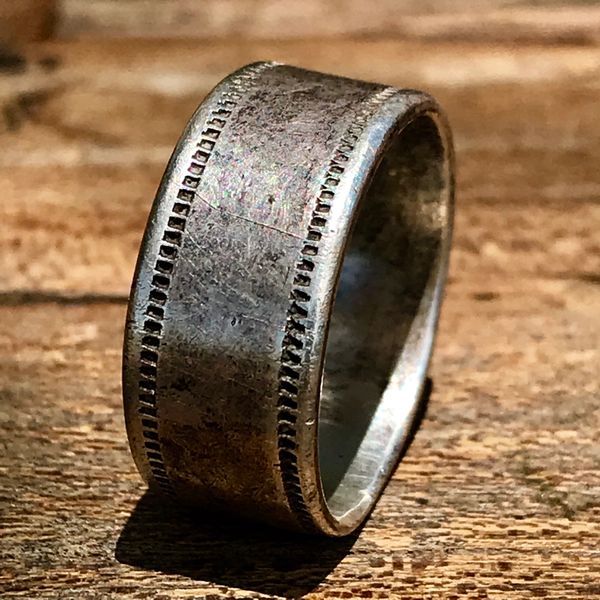 SOLD 1880s ROCKER ENGRAVED INGOT SILVER NAVAJO OR HOPI BAND RING