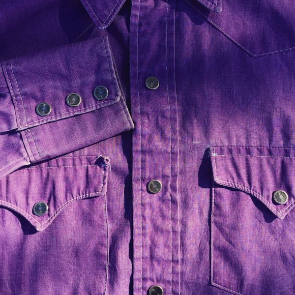 SOLD LEE SUN FADED WESTERN SNAP CHAMBRAY SHIRT in LAVENDER