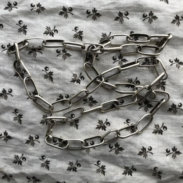 SOLD 1940s HANDMADE SILVER HOPI OR NAVAJO LARGE CHAIN LINK 19” NECKLACE