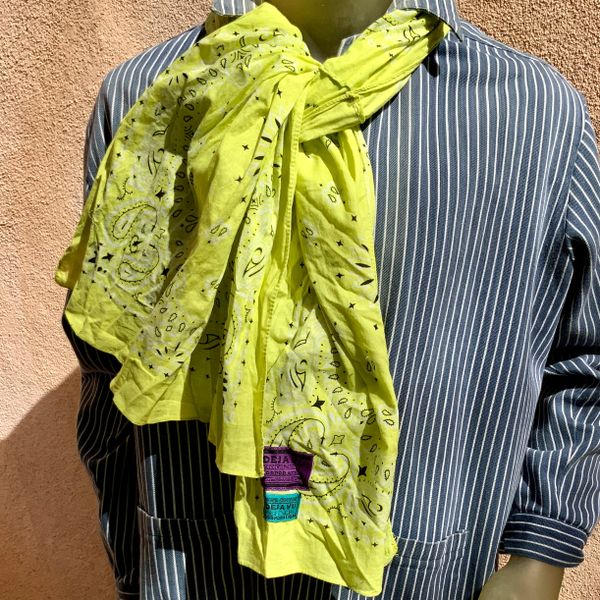 SOLD LIGHT YELLOW HANDSEWN BANDANNA SCARF