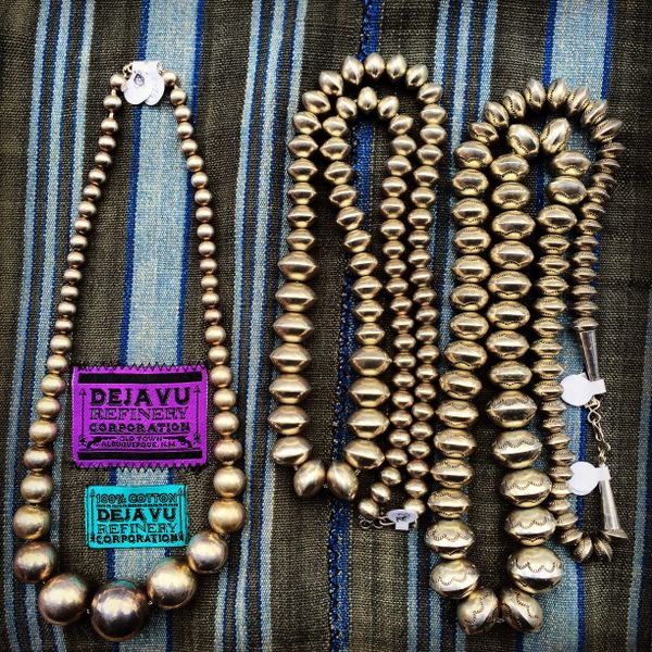 SOLD 1960s HEAVY SMOOTH AMERICAN BENCH BEADS NAVAJO PEARLS