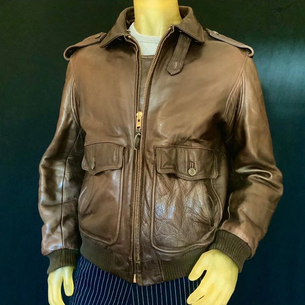 SOLD 1980s ABERCROMBIE & FITCH BOMBER LEATHER JACKET