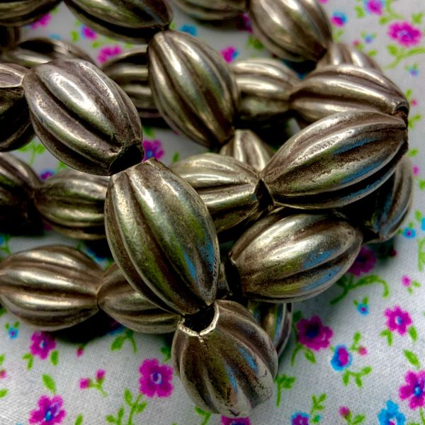 1920's One of a Kind Heavy Squash Shaped Ingot Silver Bench Beads NAVAJO PEARLS