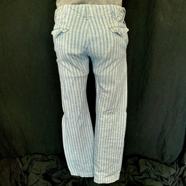 SOLD Double RL RRL 100% COTTON STRIPED OFFICER PANTS CHINO SLACKS WORKWEAR MARKED 31" x 32"