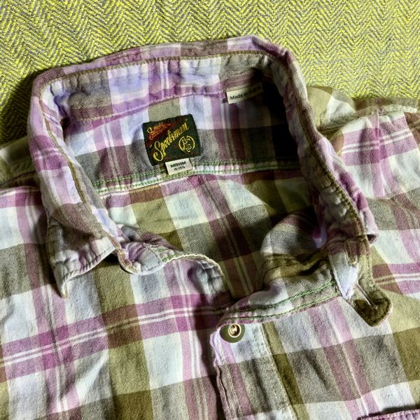 RARE MISTER FREEDOM PURPLE PLAID MADRAS SUMMER SHIRT