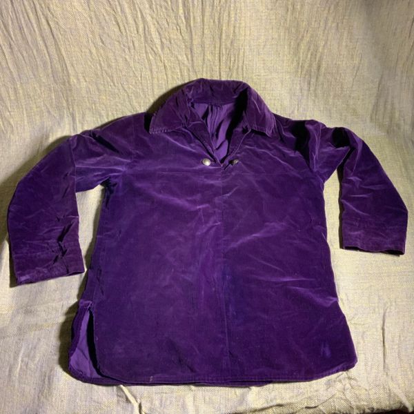 READY FOR YOUR SILVER NAVAJO CONCHO BUTTONS COLLECTION: RARE MENS NAVAJO POW WOW RESERVATION CEREMONIAL CHEMISE BLOUSE SHIRT OF COTTON VELVET SIZE MEDIUM