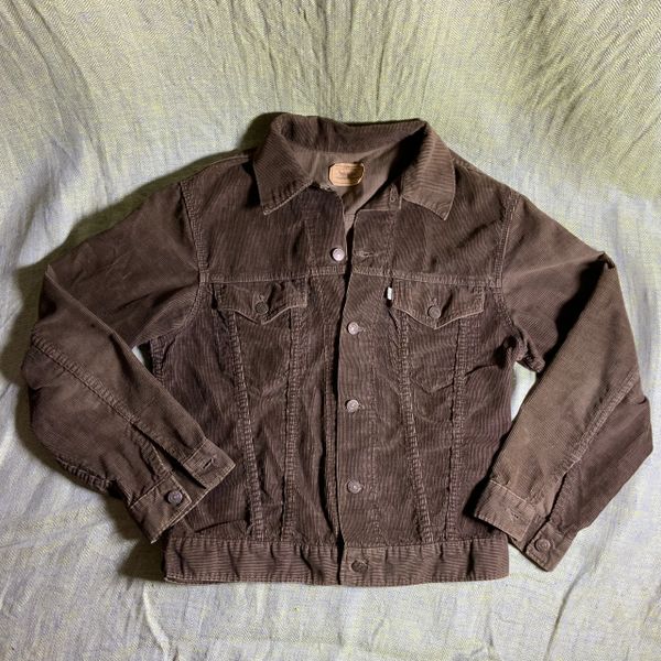 1980s COVETED MODEL BROWN CORDUROY LEVIS TRUCKER JACKET 38-40