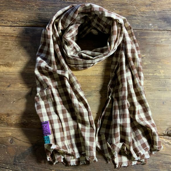 TAN & CHOCOLATE BROWN WIDE SCARF ALL COTTON