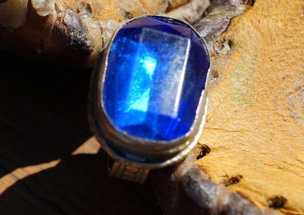 SOLD VINTAGE KUCHI TRIBE AFGHAN BLUE GYPSY RING