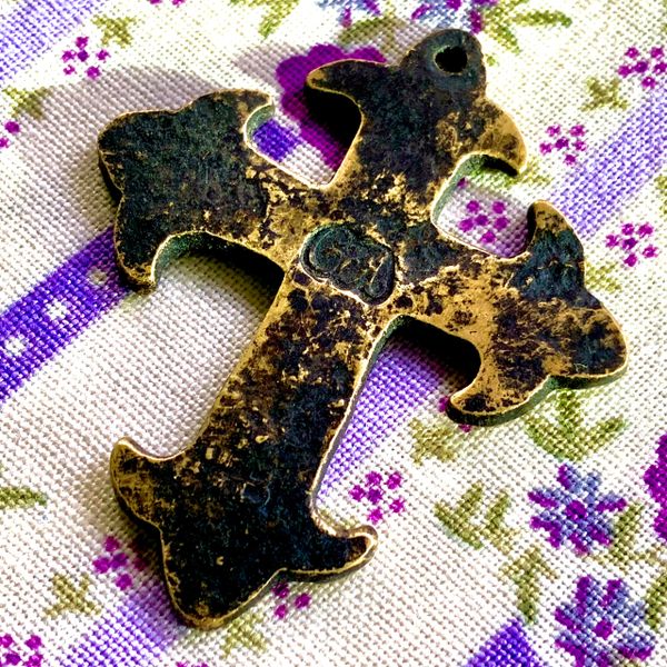 SOLD 1700s RARE GENUINE HUDSON BAY BRASS FUR TRADE TRAPPER CROSS