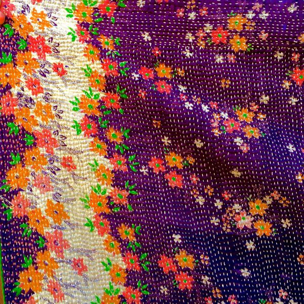 SOLD VINTAGE SARI QUILT #4