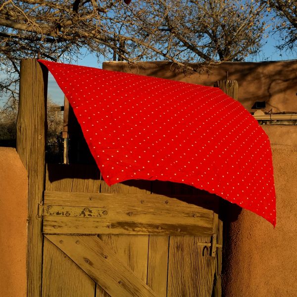 XL JUMBO BIG GIANT HUGE POLKA DOT ROCKWELL RUNAWAY RED BANDANNA