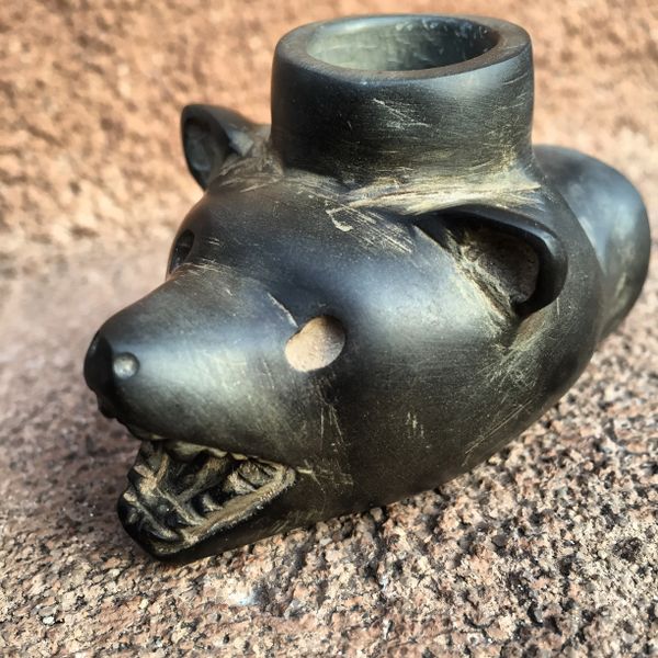 SOLD 1930s BLACK BEAR PEACE PIPE