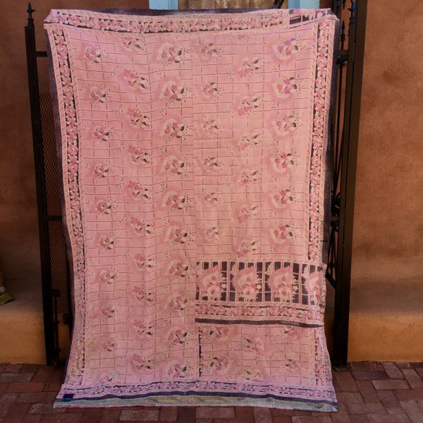 SOLD VINTAGE SARI QUILT 40