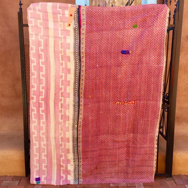 SOLD VINTAGE SARI QUILT 42