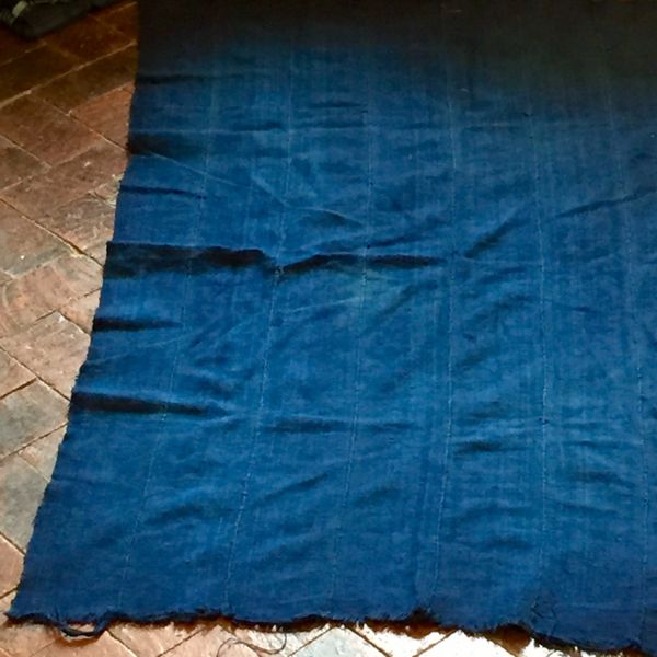 SOLD 49 SOLID INDIGO 34.5" X 55.5"