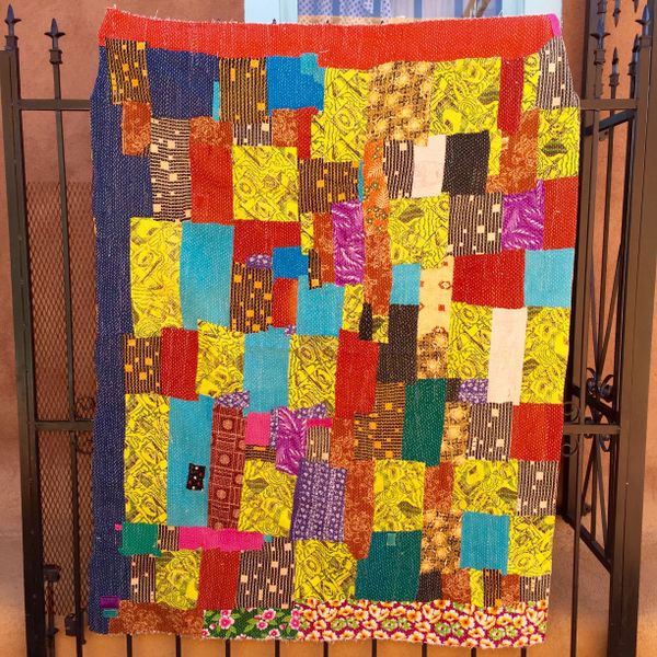 SOLD VINTAGE SARI QUILT 50